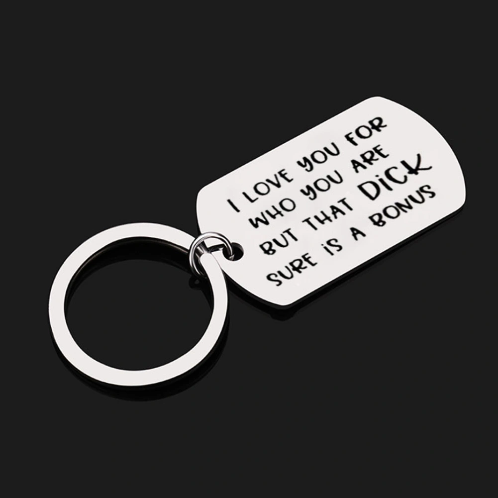 I Love You for Who You Are Pendant Keyring Couple Keychain Bag Hanging Decor