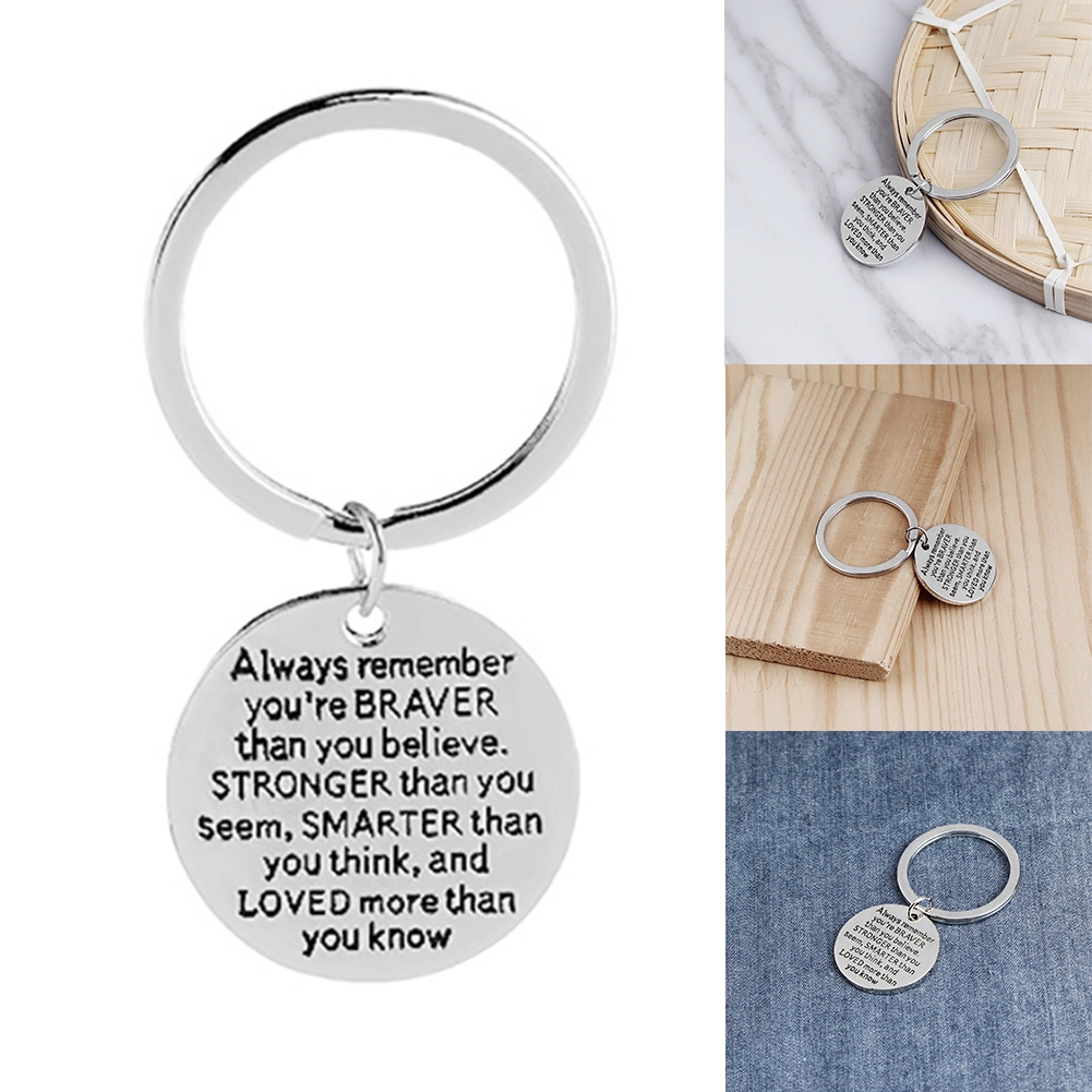 You Are My Person Letter Carving Round Pendant Key Ring Friendship Gift Keychain