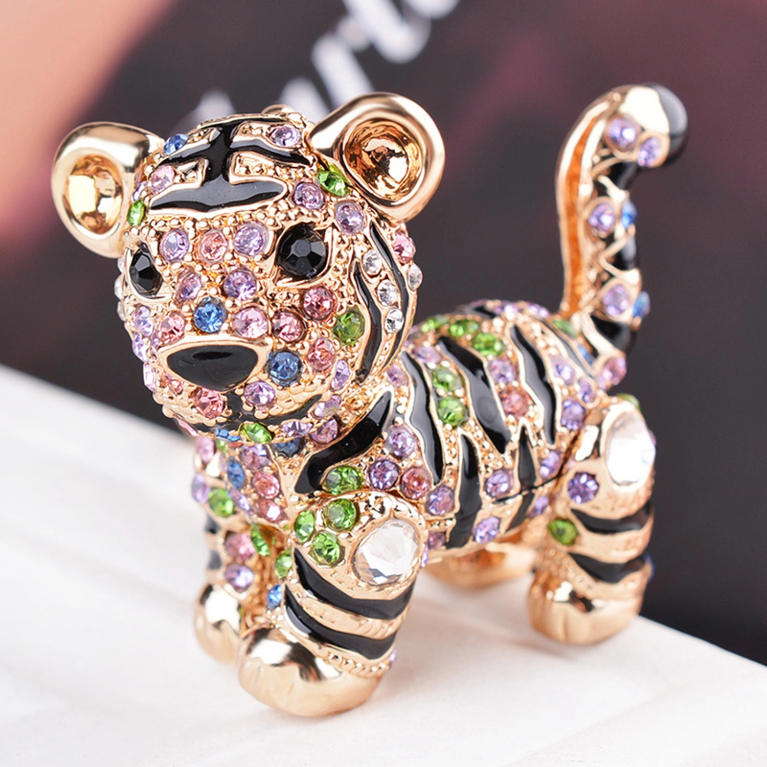Decorative Key Chain Perfect Gifts Alloy Animal 3D Tiger Shape Keyring for Home