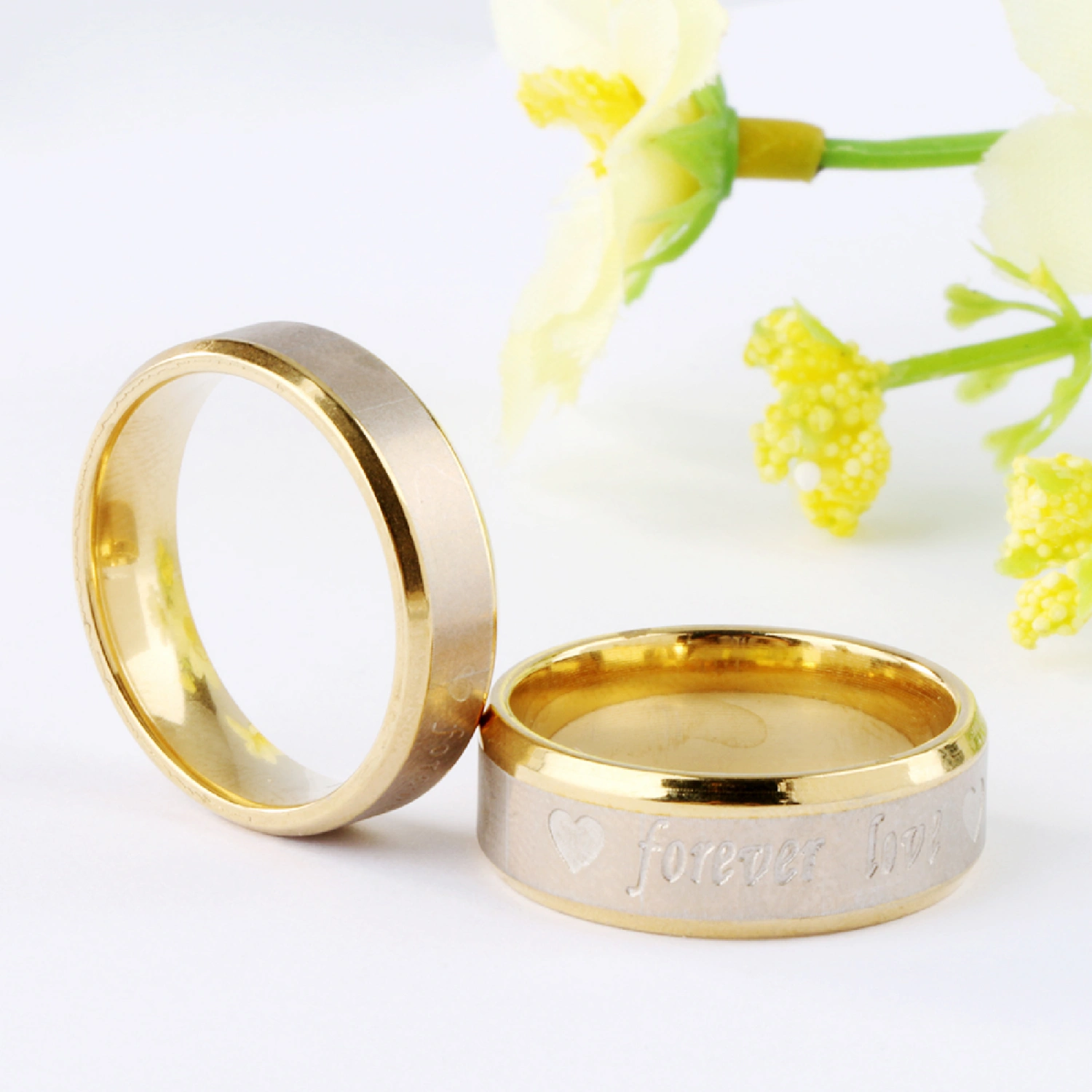 Heart Ring Decorative Comfortable Odorless Couples Matching Promise Rings for Birthday Present