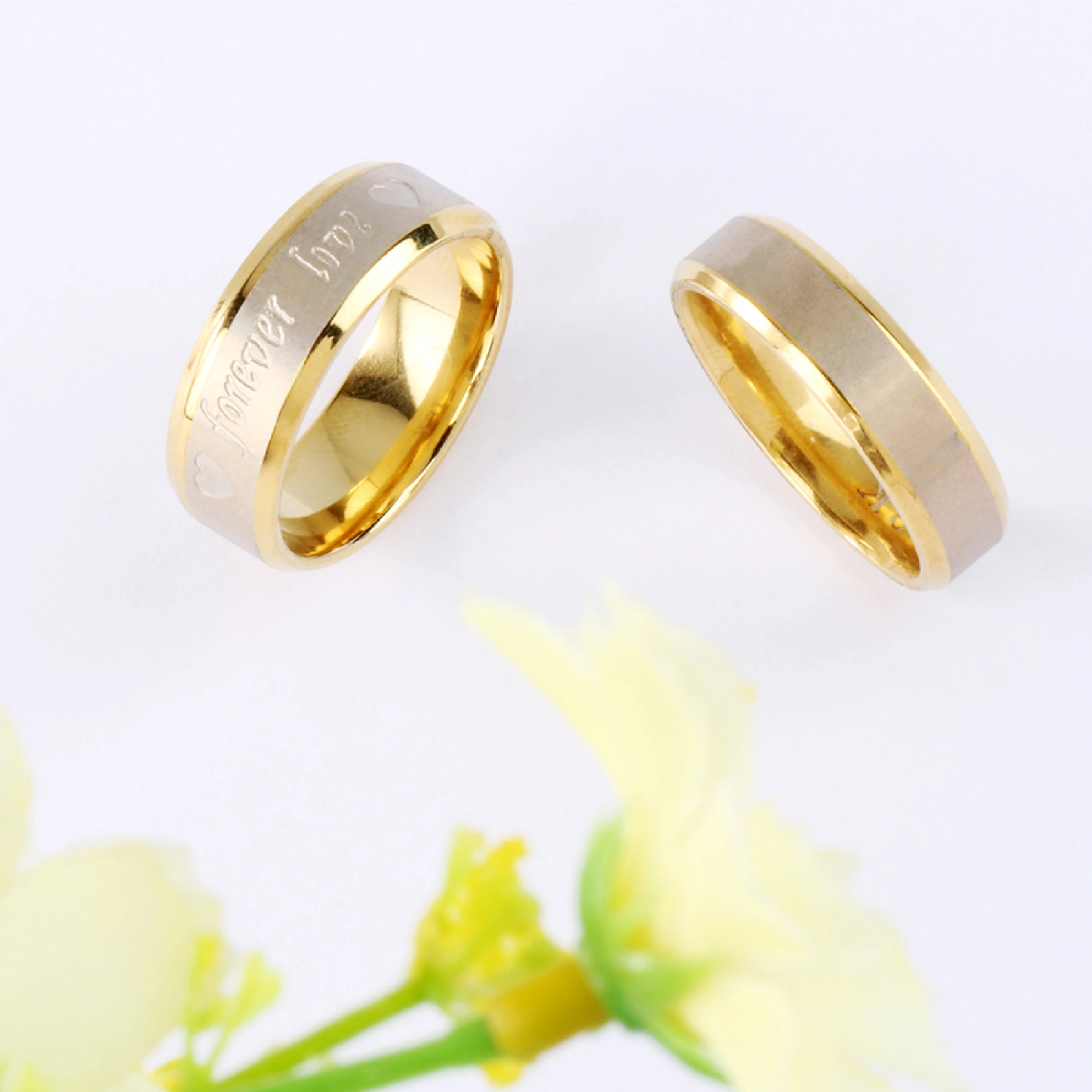 Heart Ring Decorative Comfortable Odorless Couples Matching Promise Rings for Birthday Present
