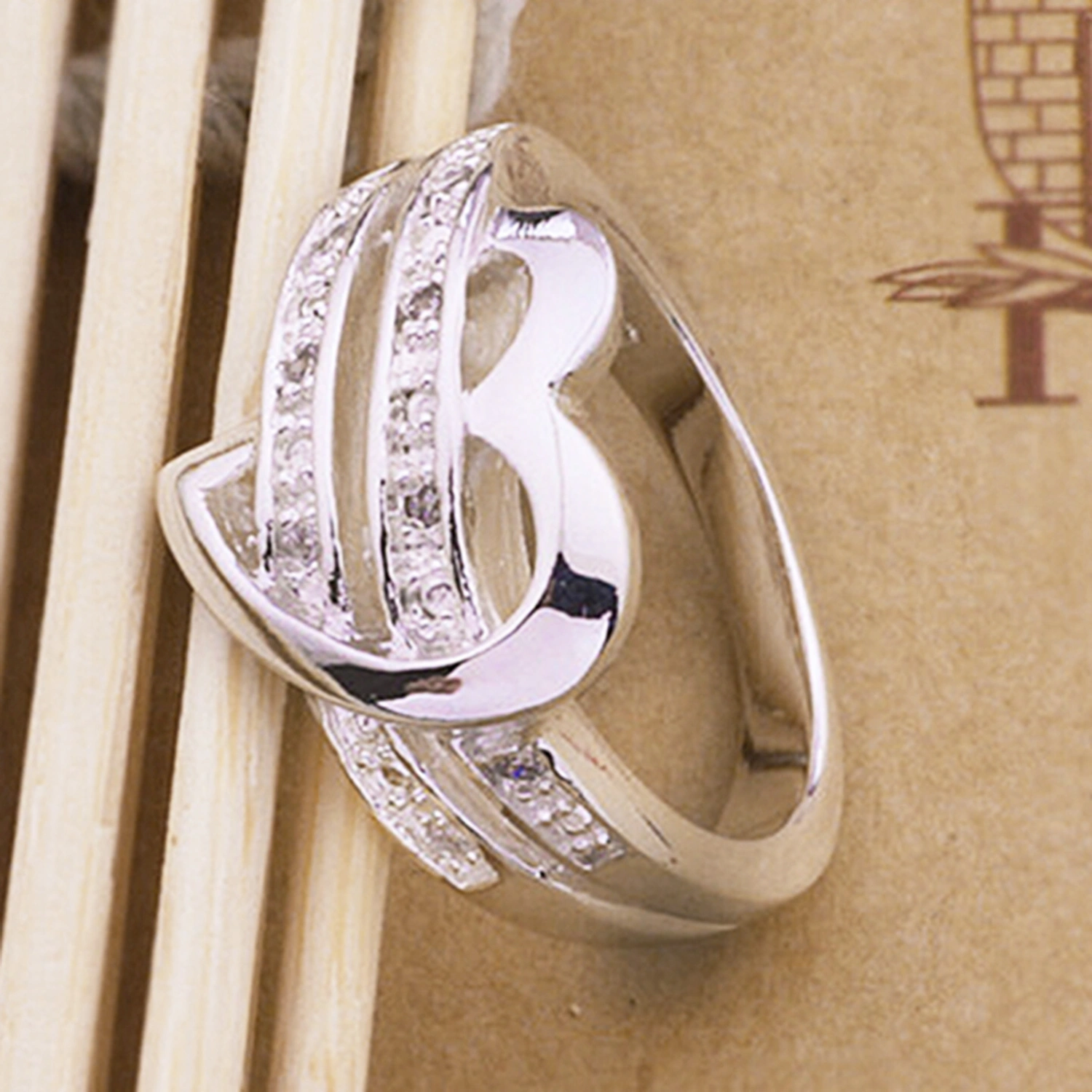 Ring Luxury Gorgeous Heart Shape Engagement Classic Bridal Ring for Gift