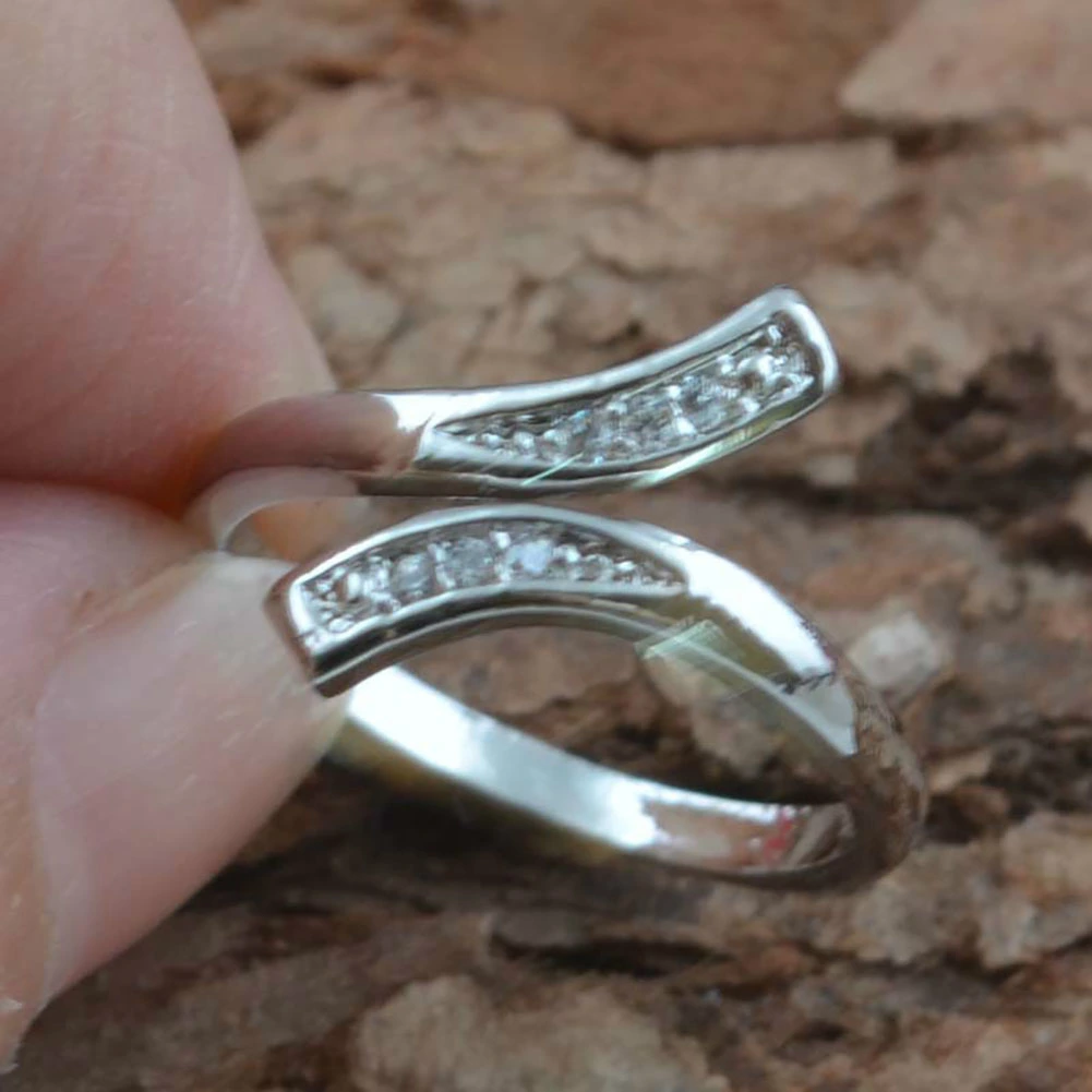 Hot Fashion Charm Women's Natural 925 Sterling Silver Adjustable Size Ring