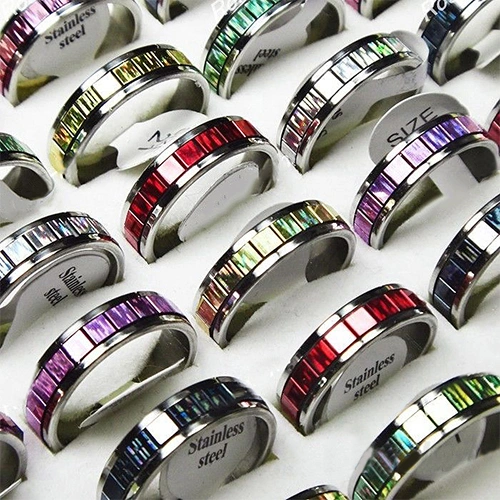 10 Pcs Men's Women's Fashion Wedding Party Jewelry Stainless Steel Finger Rings