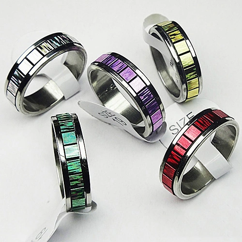 10 Pcs Men's Women's Fashion Wedding Party Jewelry Stainless Steel Finger Rings