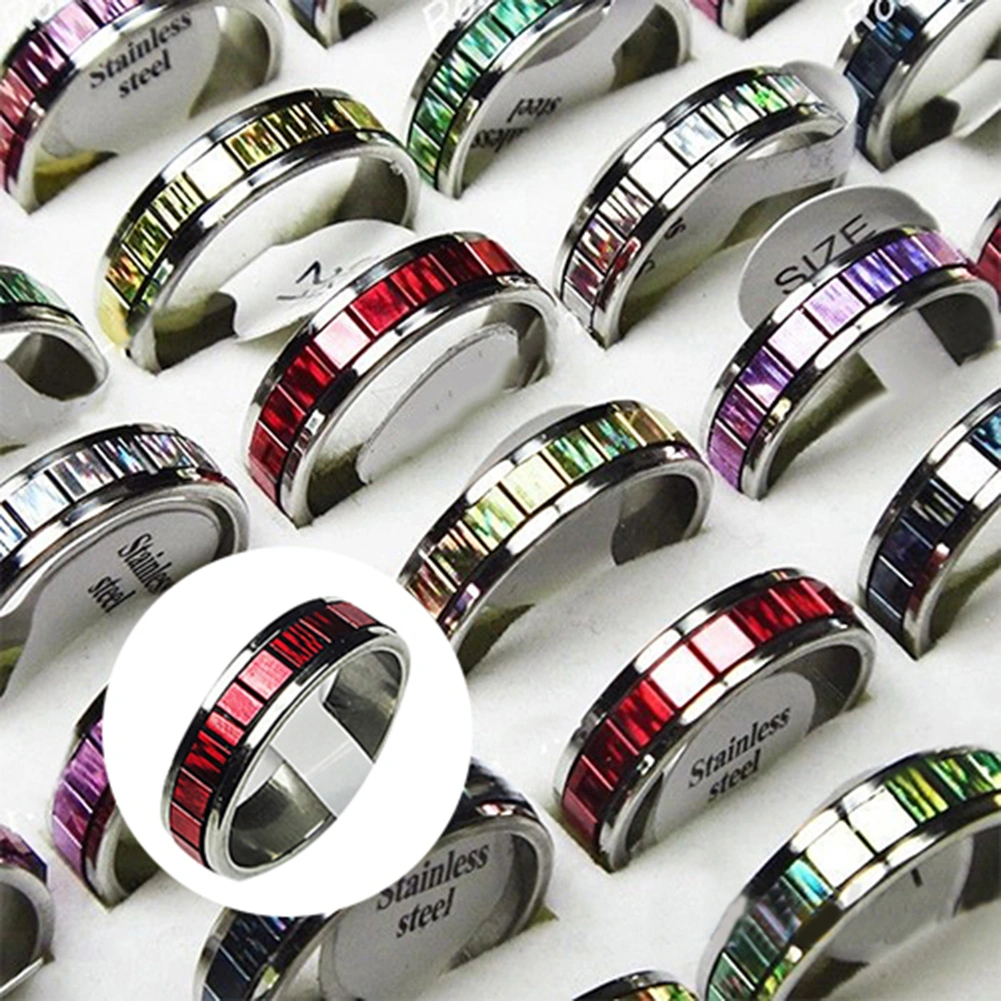 10 Pcs Men's Women's Fashion Wedding Party Jewelry Stainless Steel Finger Rings