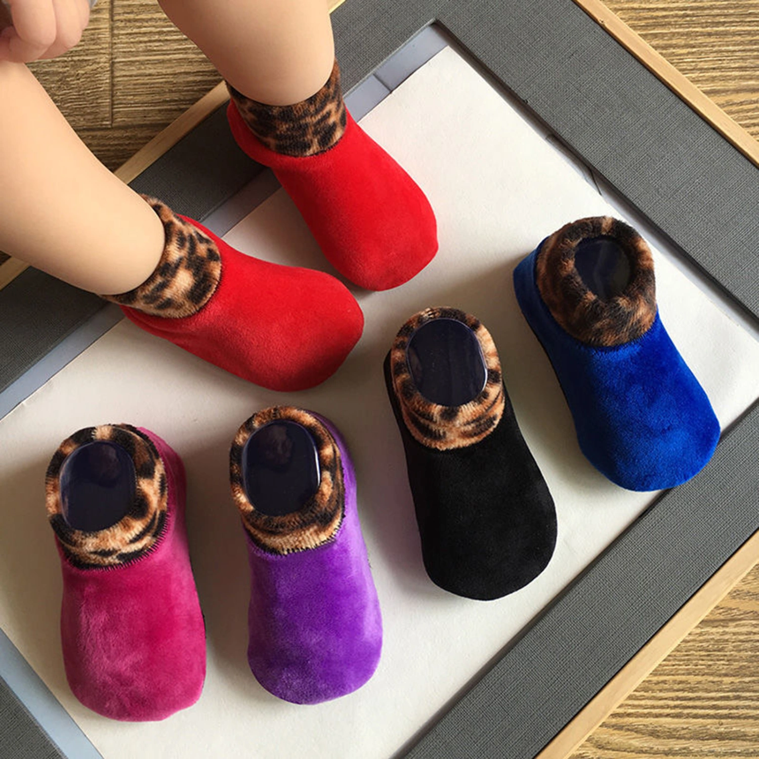 Children Super Soft Warm Bed Non-Slip Home Indoor Thick Slippers Floor Socks