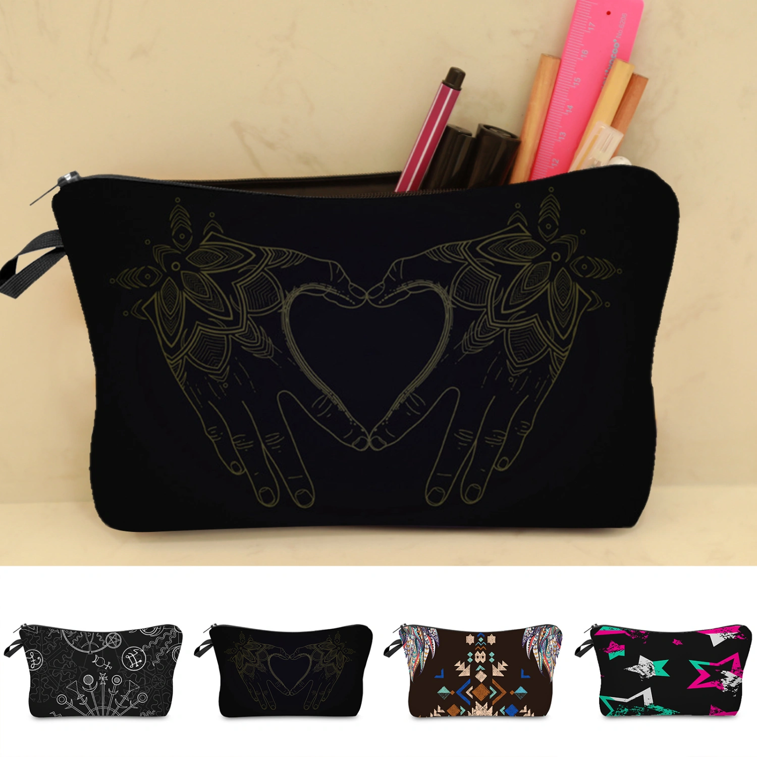 Travel Handbag Five-pointed Star Large Capacity Women Exquisite Fashion Appearance Cosmetic Bag for Outdoor