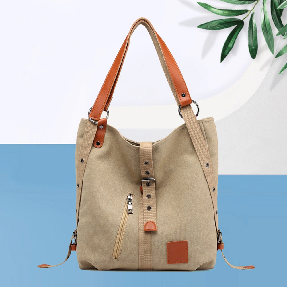 Casual Women's Convertible Large Capacity Tote Shoulder Bag Canvas Backpack