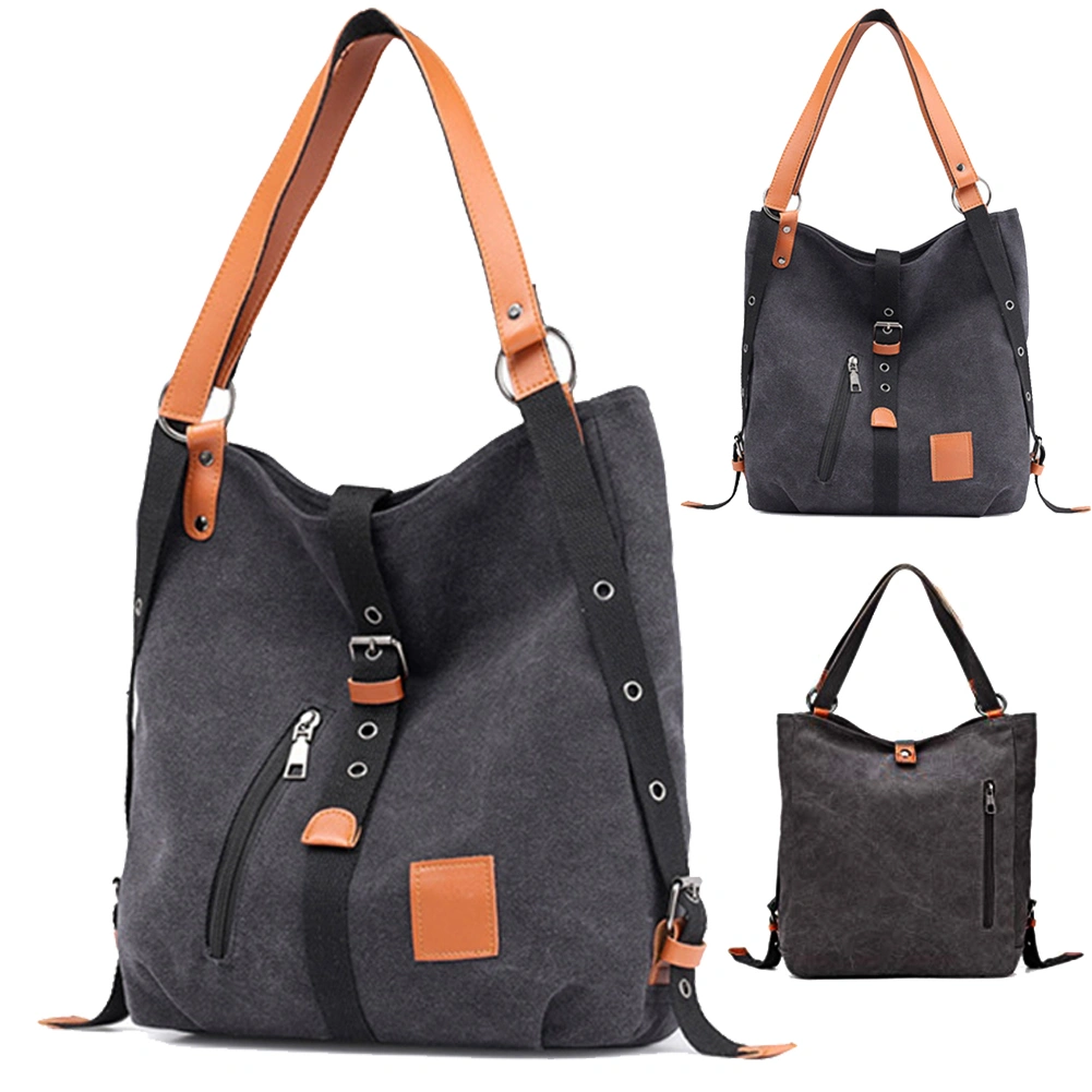 Casual Women's Convertible Large Capacity Tote Shoulder Bag Canvas Backpack
