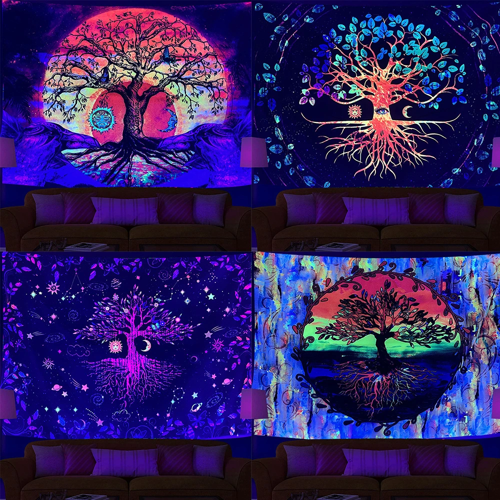 Party Bar Life Tree Fluorescent Tapestry