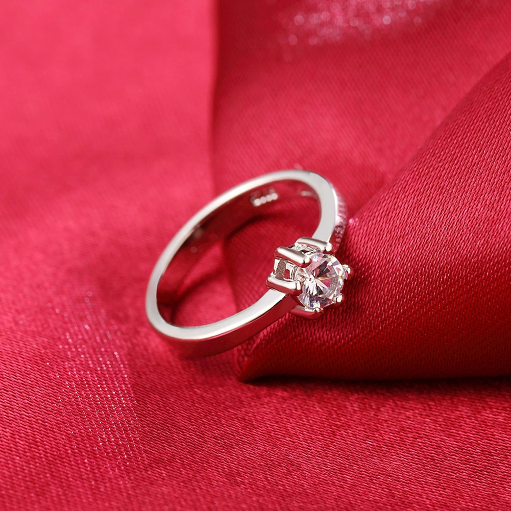 Fashion Women Cubic Zirconia Plated Wedding Engagement Finger Ring Jewelry Gift