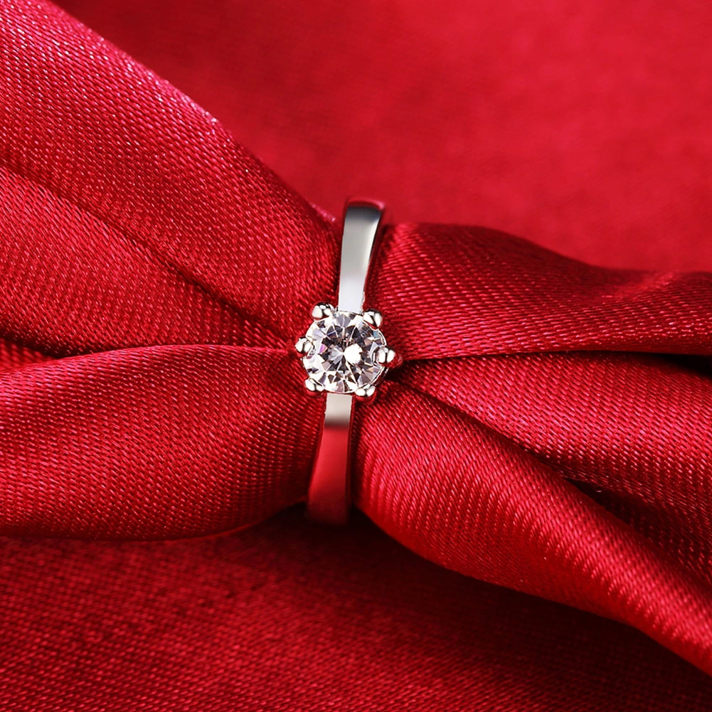 Fashion Women Cubic Zirconia Plated Wedding Engagement Finger Ring Jewelry Gift