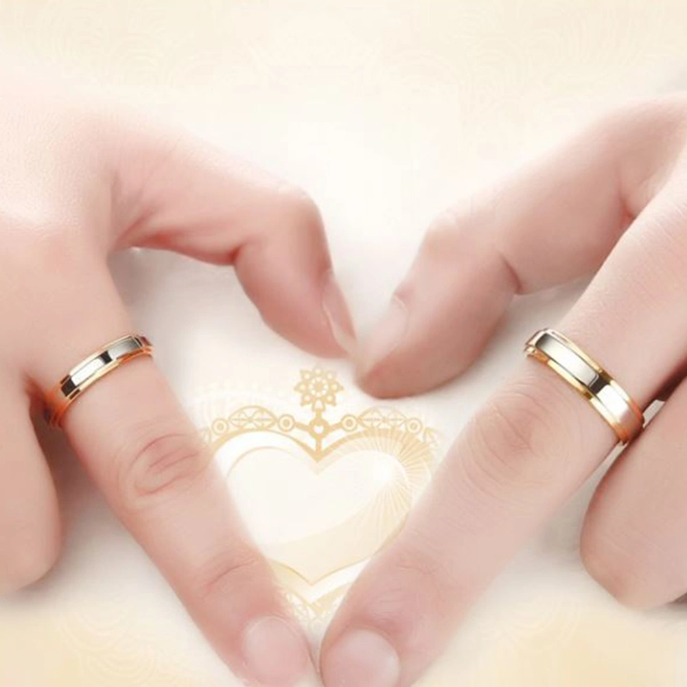 Fashion Lover Couples Women Titanium Steel Engagement Wedding Ring Band Jewelry