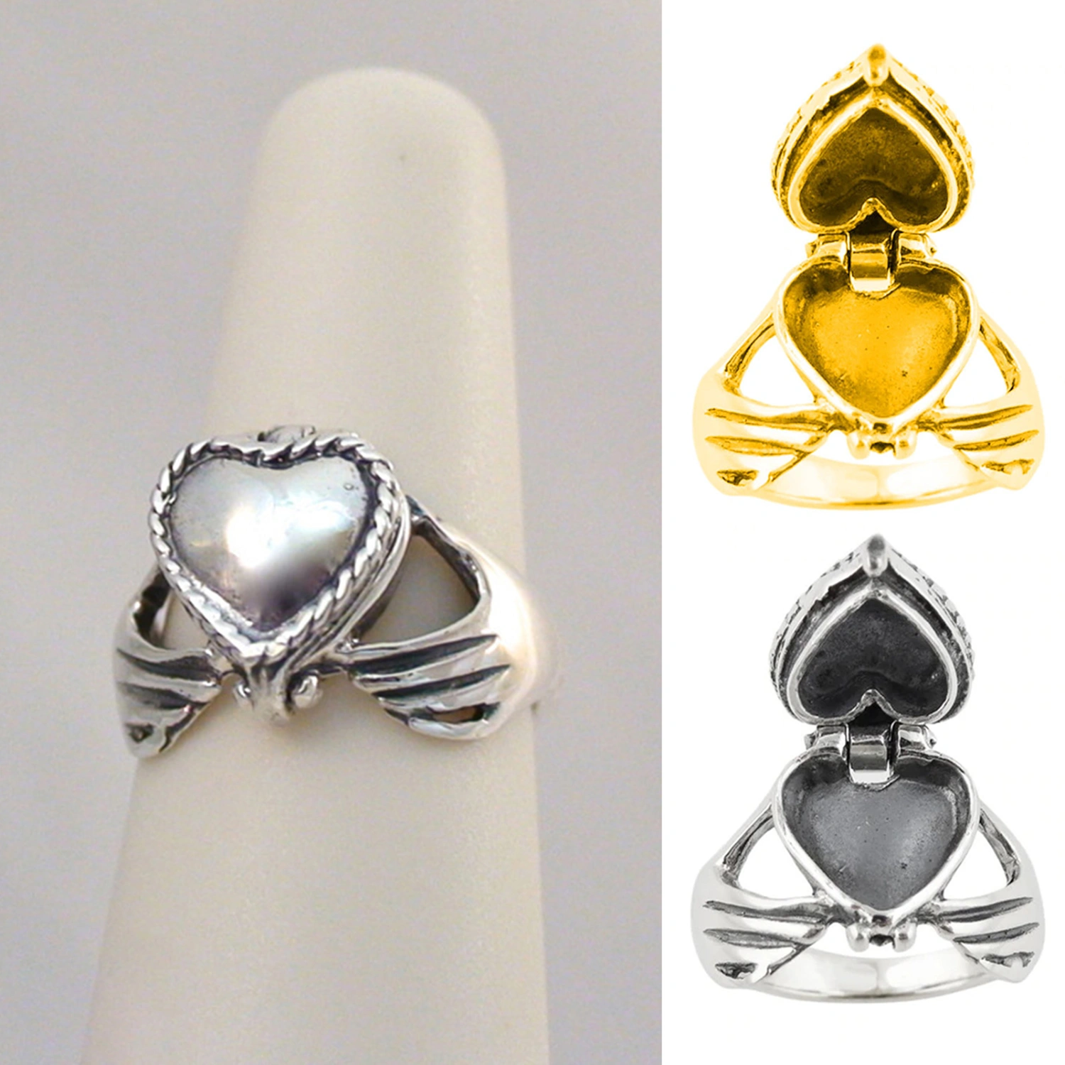 Women Ring Holding A Heart Openable Accessory Fashion Appearance Bright Luster Finger Ring for Wedding