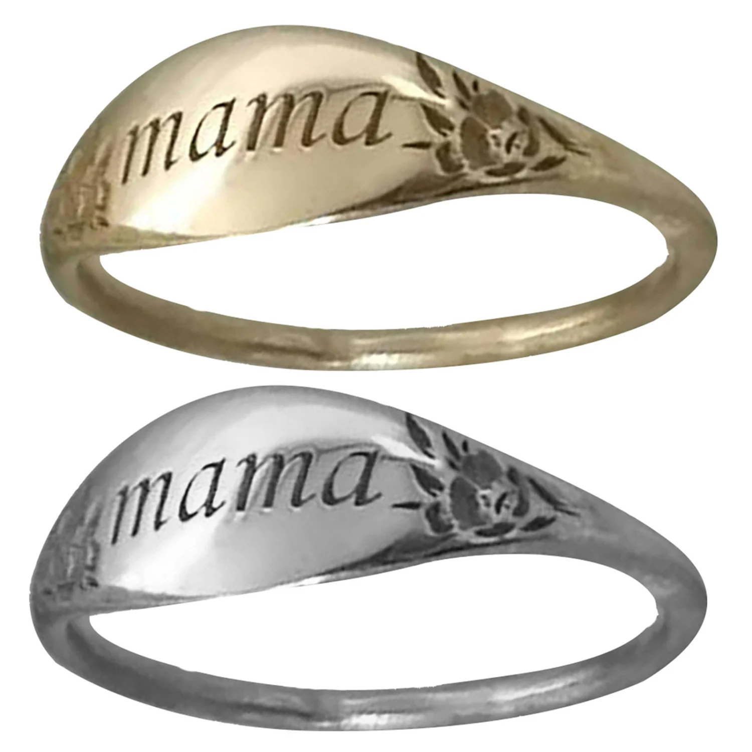 Women Mama Engraved Ring Family Anniversary Birthday Mothers Day Jewelry Gift