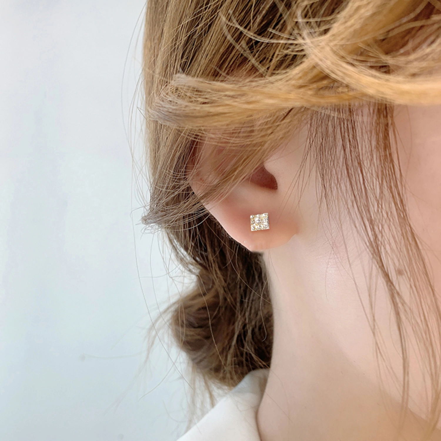 9 Pairs Earring Rhinestone Inlaid Jewelry Gift Alloy Stud Hoop Earrings Set for Dating