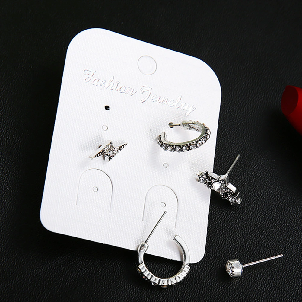 5 Pcs Shiny Rhinestone Stars Lighting Ear Stud Earring Women Charm Jewelry Set