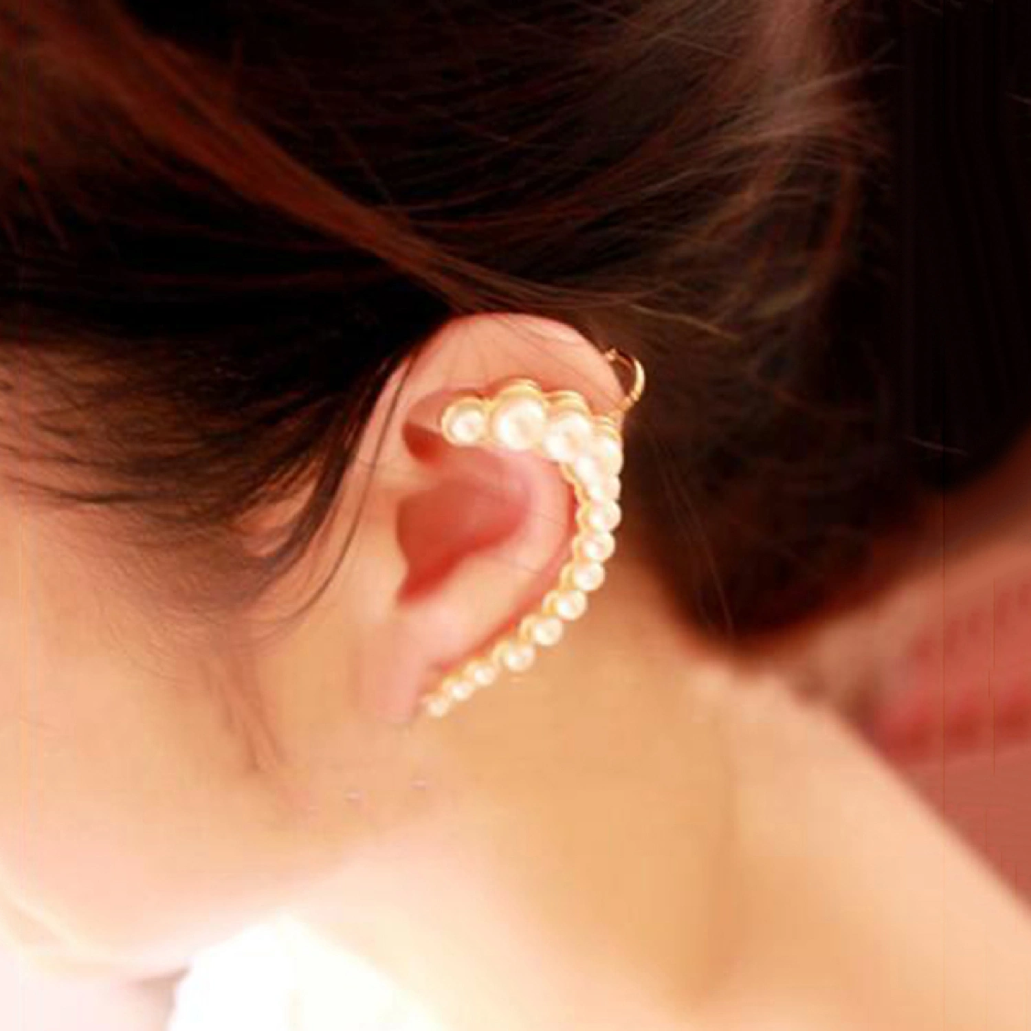 1 Pc Earring Shiny Sturdy C Shape Ear Stud Clip Earring for Daily Life
