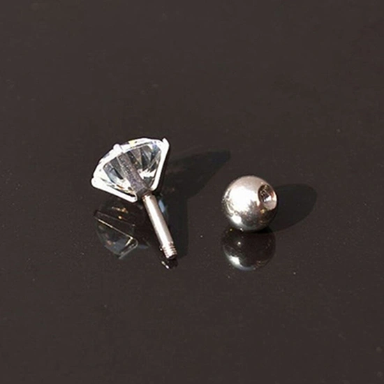 Men Women Rhinestone Cartilage Tragus Bar Helix Upper Ear Earring Stud Jewelry