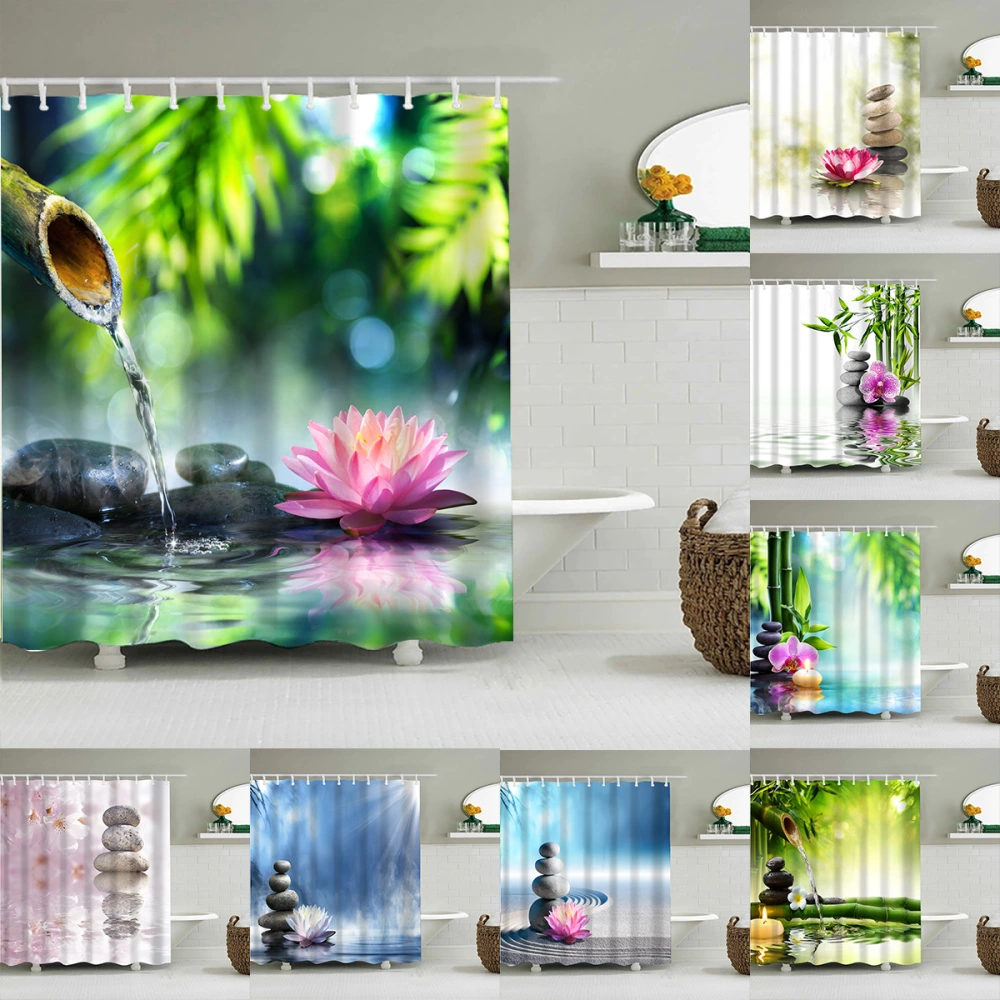 Waterproof Polyester Art Bathroom Curtain