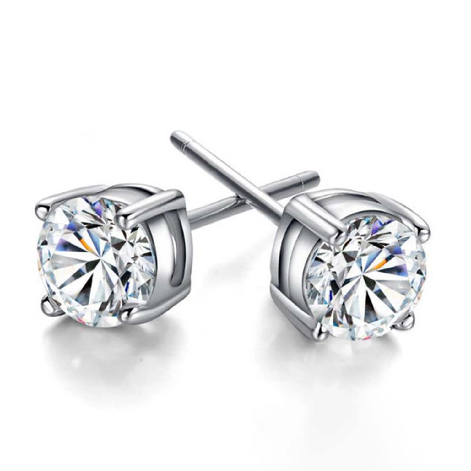 1 Pair Stud Earrings Geometric Rhinestone Jewelry Fashion Appearance Korean Style Ear Studs for Daily Wear