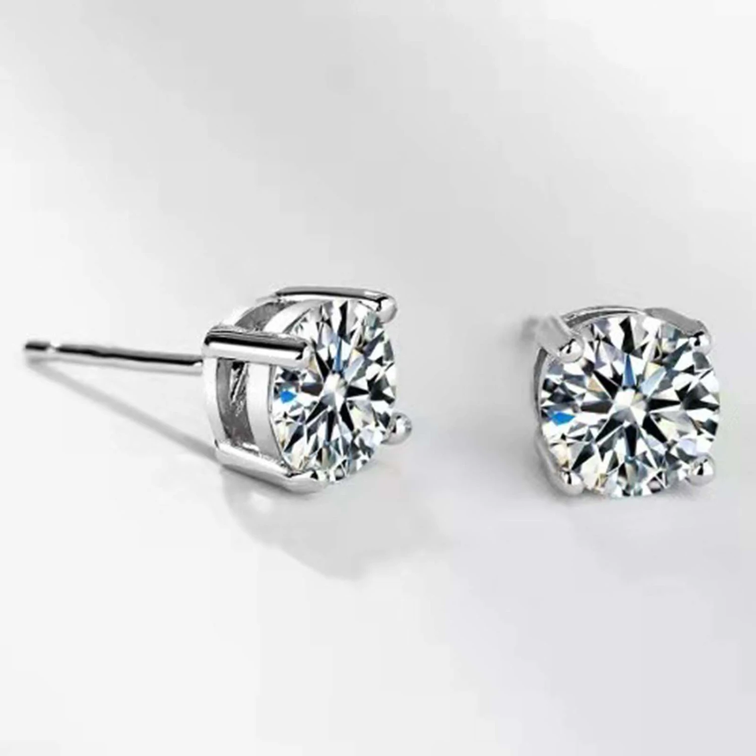 1 Pair Stud Earrings Geometric Rhinestone Jewelry Fashion Appearance Korean Style Ear Studs for Daily Wear