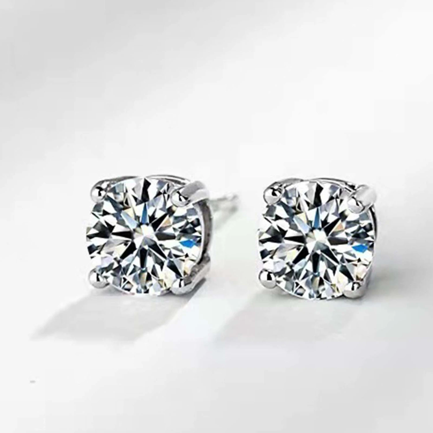 1 Pair Stud Earrings Geometric Rhinestone Jewelry Fashion Appearance Korean Style Ear Studs for Daily Wear