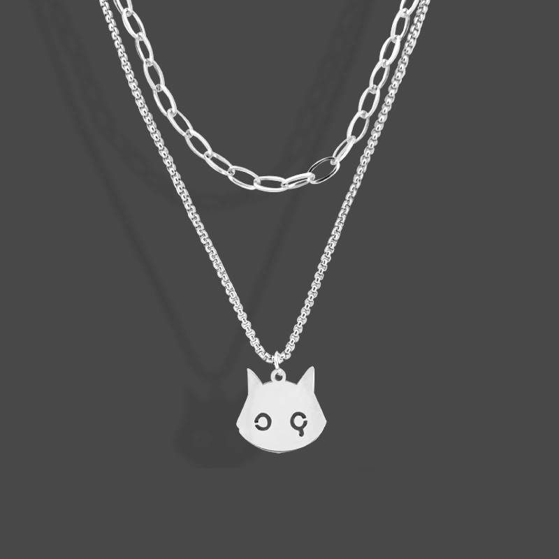 Cute Crying Cat Pendant Necklace