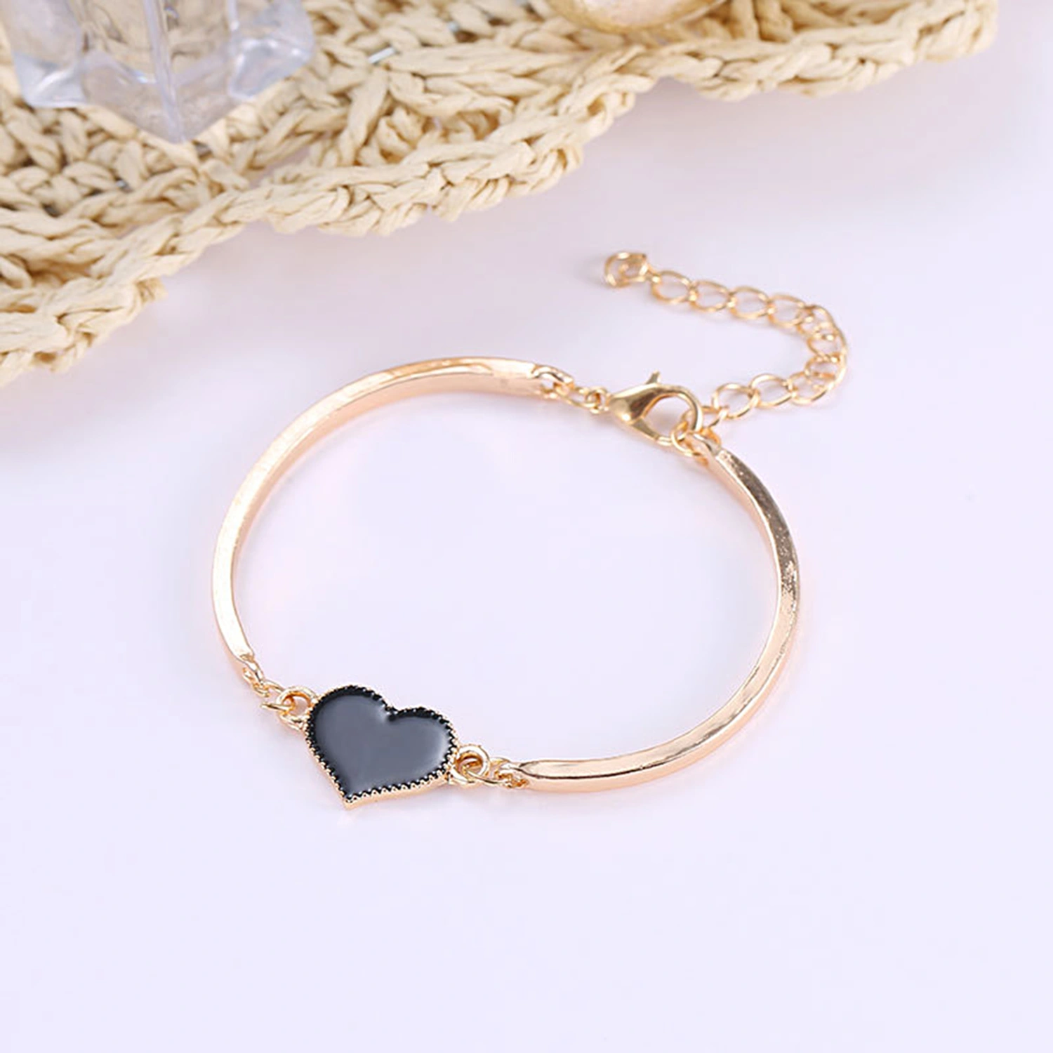 Women Fashion Simple Adjustable Love Heart Chain Bracelet Jewelry Accessory Gift