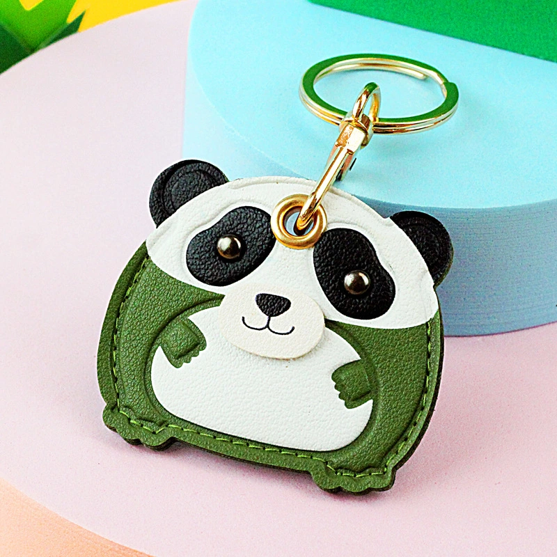 Cute Cartoon Panda PU Keychain