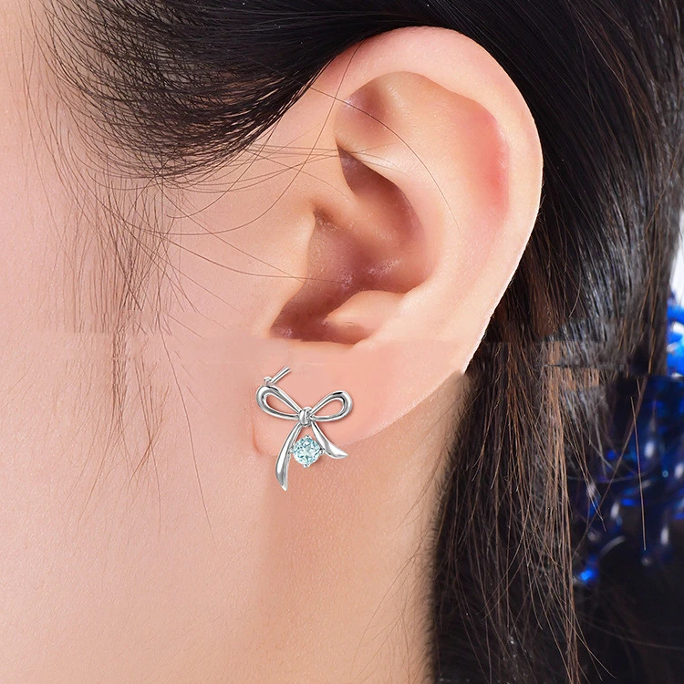 Women's Bow Necklace Stud Earrings Set