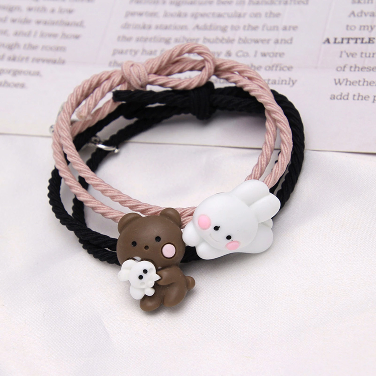 2Pcs Couple Bracelet Cartoon Magnetic Matching Lovers Wristband Jewelry Fashion Accessory for Valentine Day