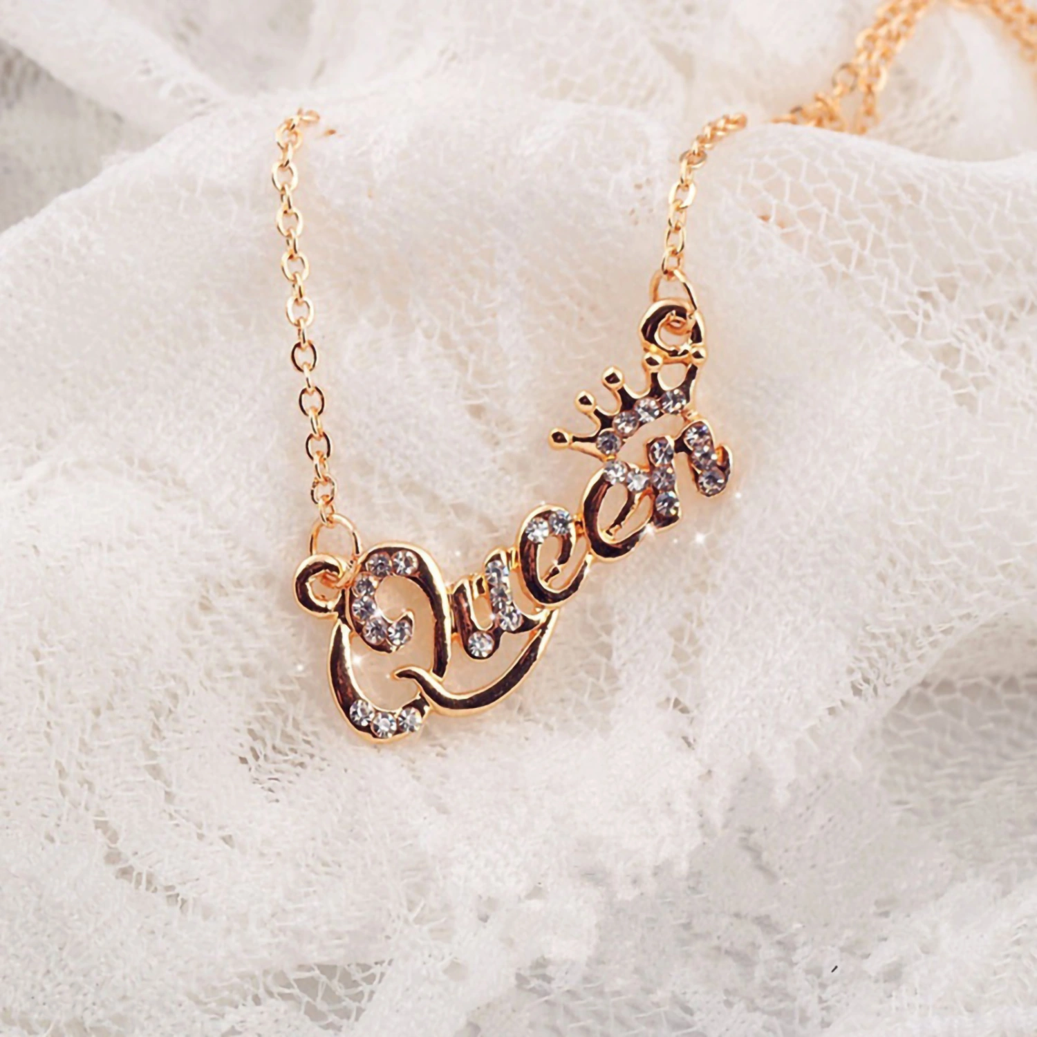 Clavicle Necklace Shiny Non-allergic Durable Women Neck Pendant for Gift