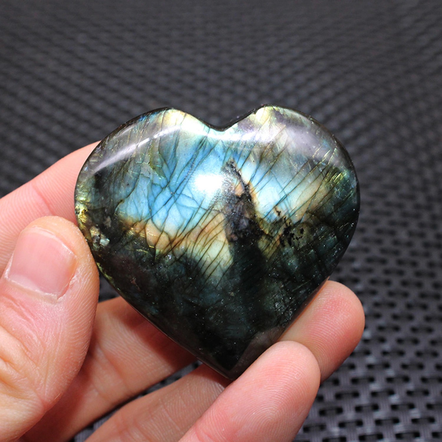 Heart Shape Moonstone Labradorite Healing Quartz Faux Gemstone Jewellery Pendant