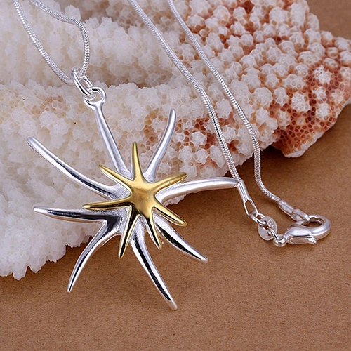 1Pc Jewelry 925 Sterling Silver Double Starfish Pendant Charm without Chain