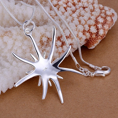 1Pc Jewelry 925 Sterling Silver Double Starfish Pendant Charm without Chain