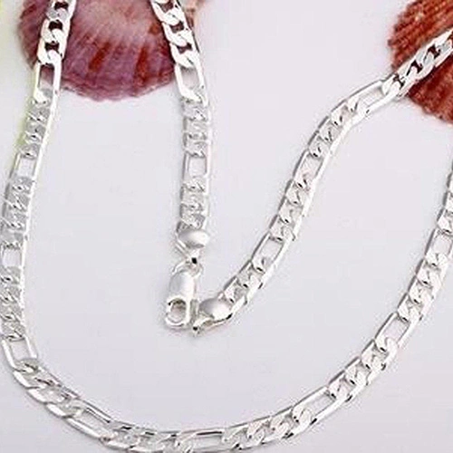 Men's Women's Fashion Simple Luxury Silver Plated Jewelry Charm Chain Necklace