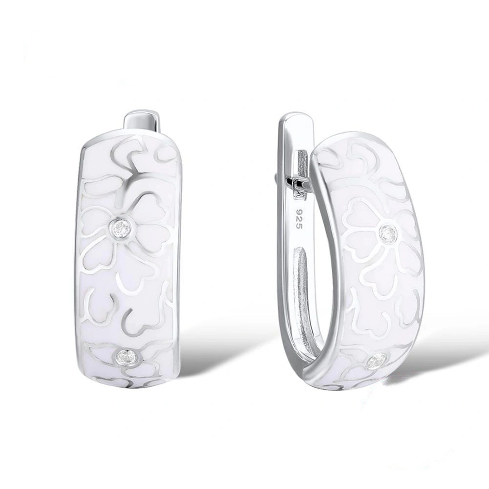 Women Rhinestone Flower Round Pendant Chain Necklace Huggie Earrings Finger Ring