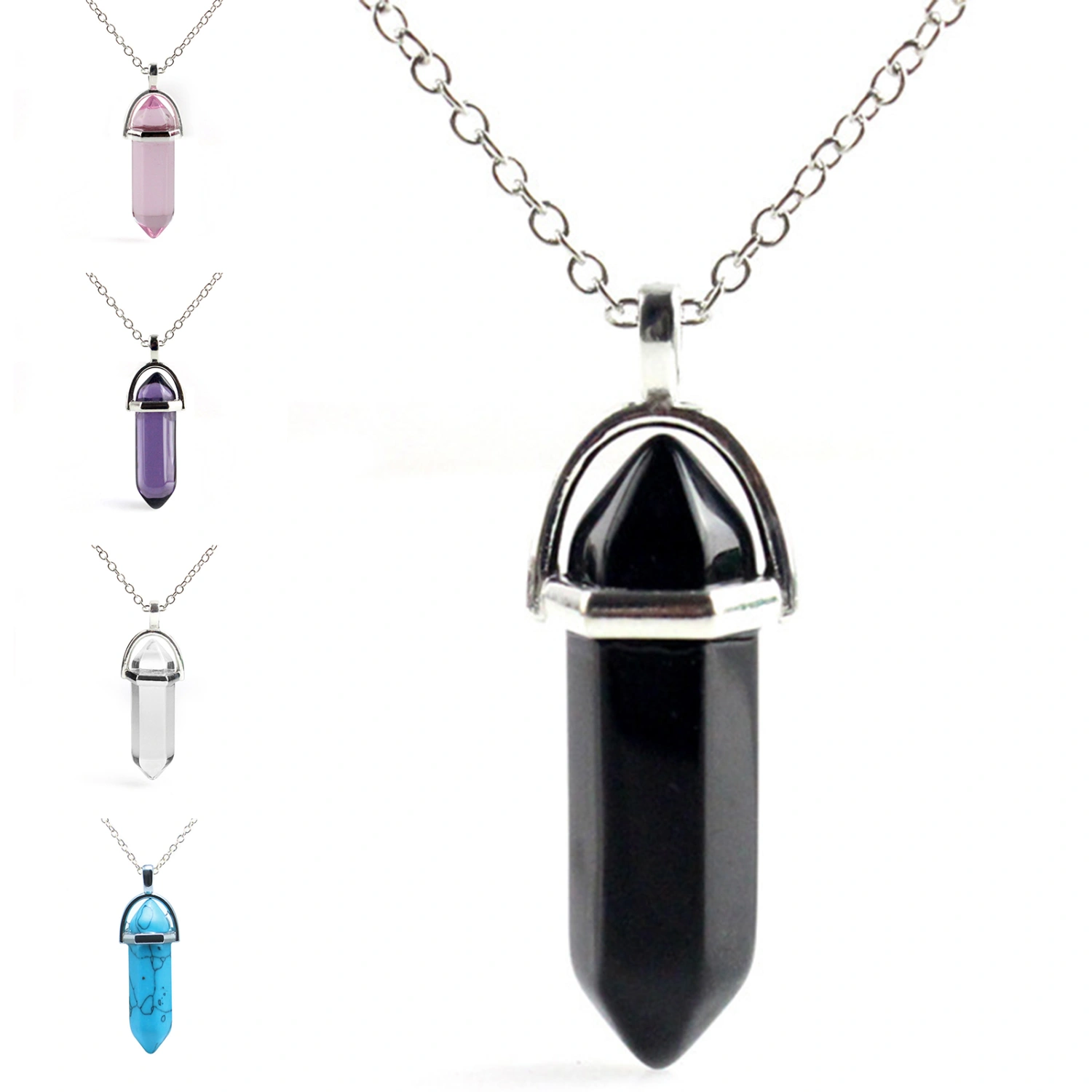 Nice-looking Necklace Perfect Gifts Alloy Faux Crystal Stone Pendant Necklace for Daily