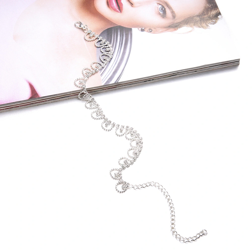 Fashion Women Jewelry Gift Rhinestone Inlaid Beach Foot Anklet Bracelet Decor