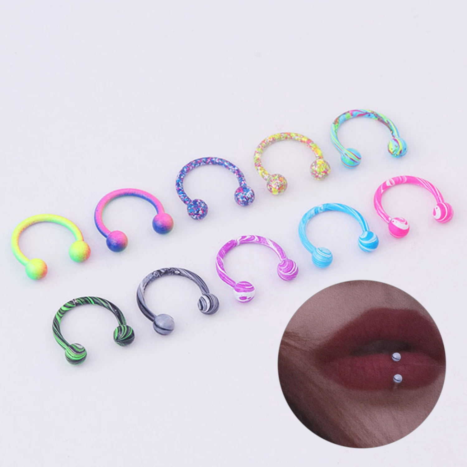 10Pcs/Set Perforation-free Nose Stud Comfortable to Wear Long Service Life Handsome Cool Nose Ring for Club