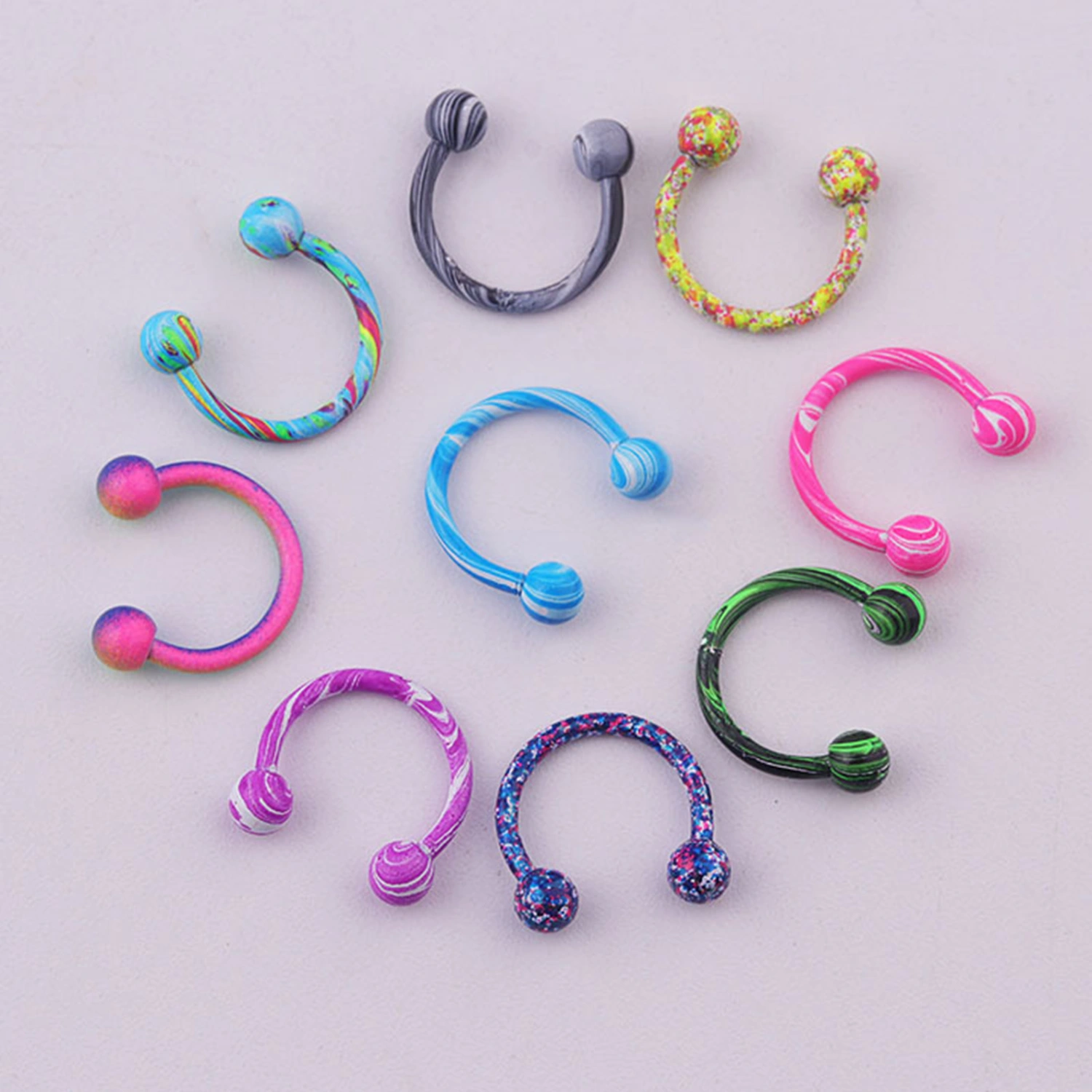 10Pcs/Set Perforation-free Nose Stud Comfortable to Wear Long Service Life Handsome Cool Nose Ring for Club