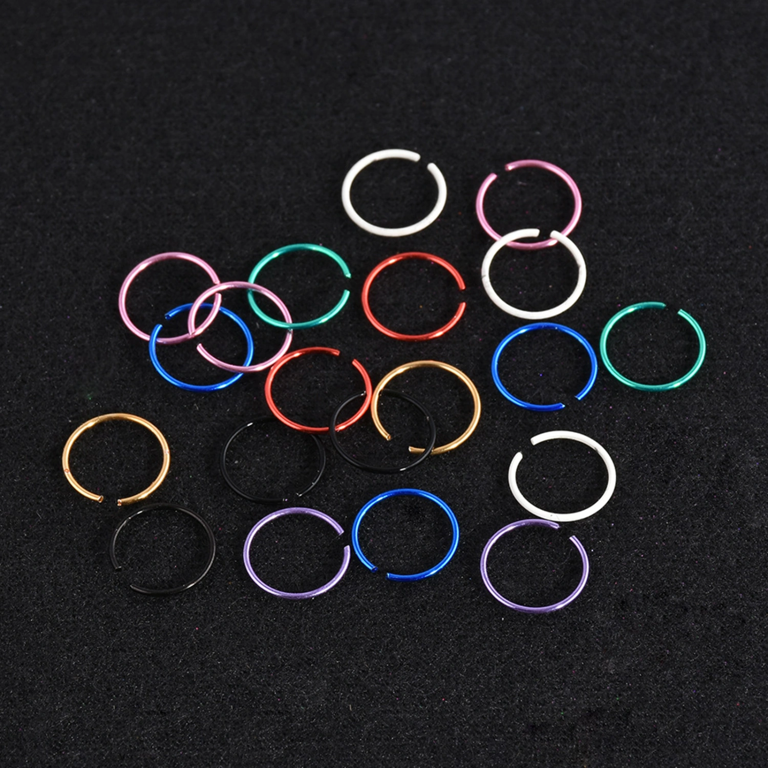 20 PCS Nose Rings Multi-Colors Durable Stainless Steel Anti-rust Nose Decoration for Women