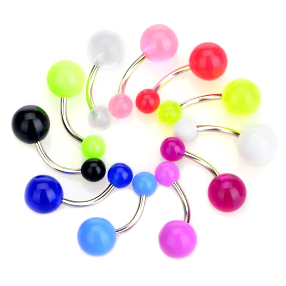 50/90Pcs Acrylic Tongue Nose Nipple Nails Belly Navel Ring Body Piercing Decor