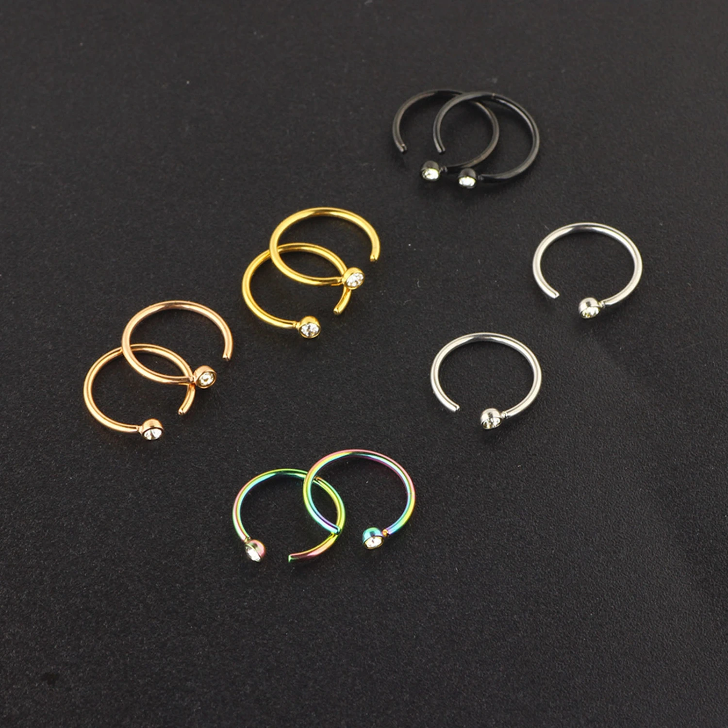 1Pc Fake Nose Ring C Shape Rhinestone Accessory Geometric Sparkling Nose Hoop for Party