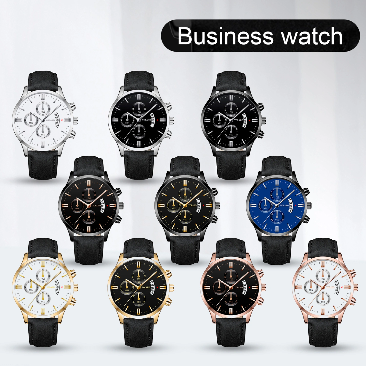 Quartz Wristwatch Precise Stylish Wear Round Dial Calendar Men Business Steel Watch for Male