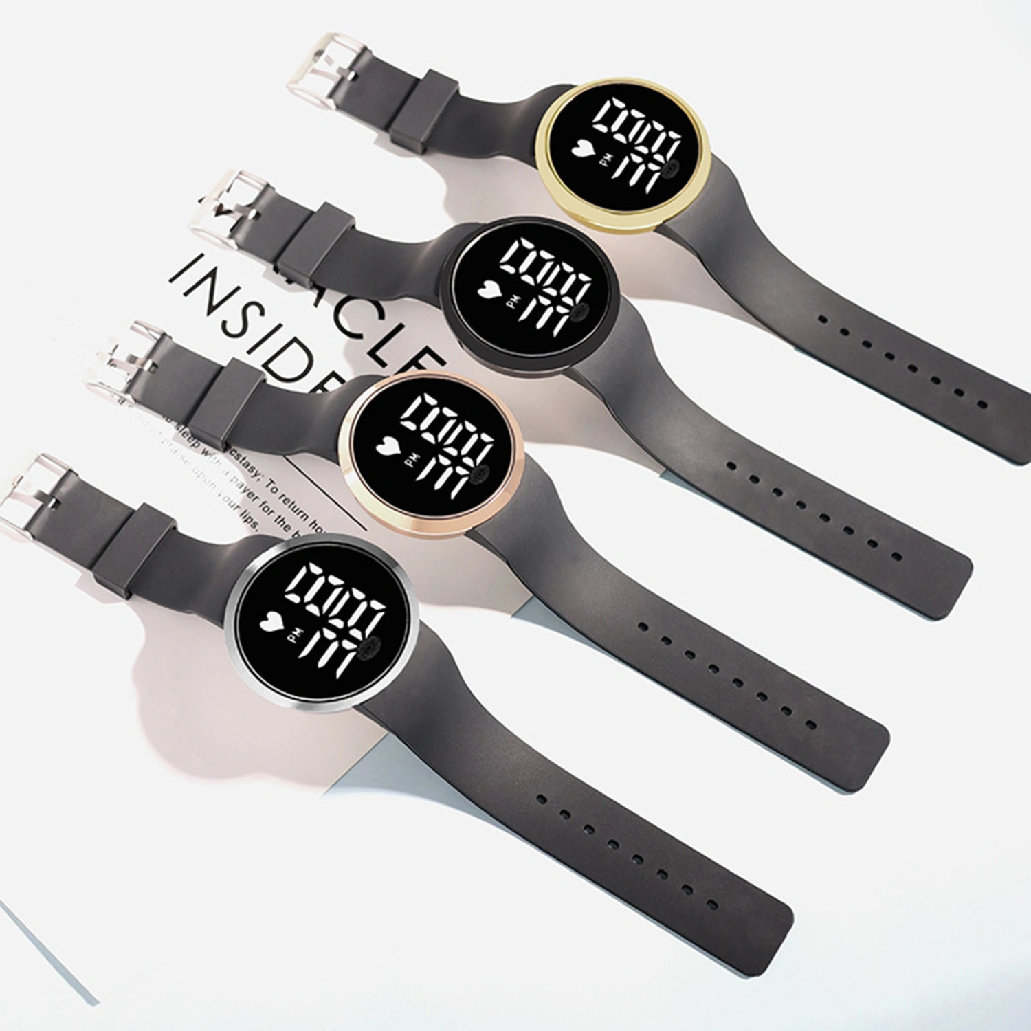 Student Watch Luminous Touch Control Portable LED Digital Dispaly Wristwatch for Fitness 