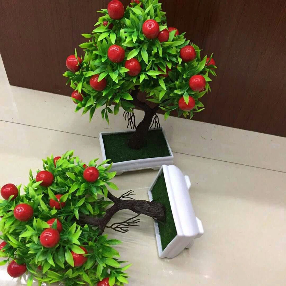 1Pc Potted Artificial Fruit Tree Bonsai Stage Garden Wedding Party Decor Props
