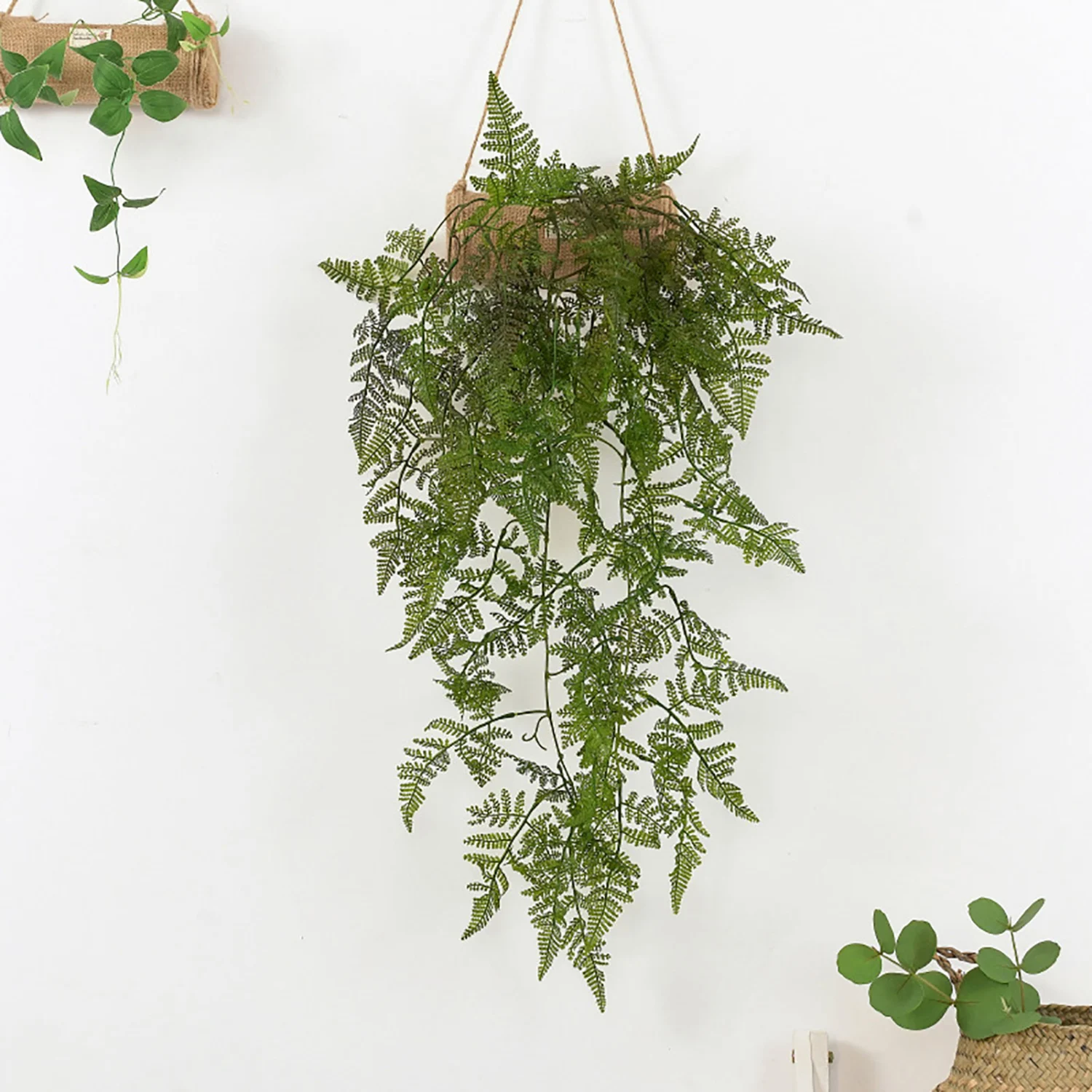 Plastic Faux Artificial Fern Simulated Grass Realistic Green Plant Decor for Wedding
